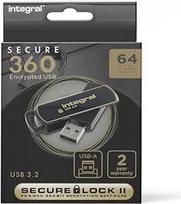 "Integral" INFD64GB360SEC3.0 360 Secure 64GB USB 3.0 atmintinė su 256 bitų šifravimo programine įranga