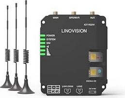 "LINOVISION" pramoninis atrakintas 4G LTE maršrutizatorius "Telekom Vodafone" ir "O2", palaiko "WiFi", dvi SIM korteles, RS485 ir DI/DO, saugi VPN prieiga, debesijos valdymas, mobilusis maršrutizatorius M2M/IOT programoms