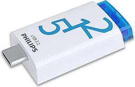 "Philips Click Edition" USB-C prievado USB 3.2 Gen 1 USB atmintinė USB atmintinė 512GB, skirta kompiuteriui, nešiojamajam kompiuteriui, išmaniajam telefonui, planšetiniam kompiuteriui su USB-C prievadu, skaitymo greitis iki 120MB/s