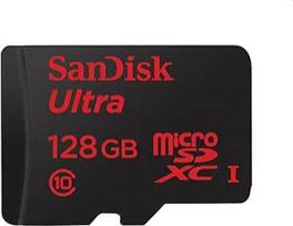 "SanDisk" SDSDQUA-128G-U46A "Mobile Ultra microSDXC UHS-I Class 10" atminties kortelė + SD adapteris + "Memory Zone Android" programėlė iki 30MB/s skaitymui - 128GB