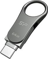 "Silicon Power" 64GB C ir A tipo dvigubas USB 3.0/3.2 Gen 1 dvigubas atmintukas, mobilusis C80