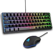 "The G-Lab" - Kombinuota "Hydrogen" žaidimų klaviatūra 60 % laidinė RGB apšviesta AZERTY FR kompaktiško formato + žaidimų pelė 6 mygtukai 7200 DPI - PC/PS4/PS5 - juoda