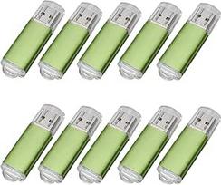 10 vnt. USB atmintinių USB 2.0 "Memory Stick" atminties kaupiklių (128MB, žalias)