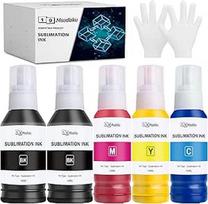 580ML sublimacinis rašalas Epson EcoTank 104 102 ET-2870 ET-4810 ET-4800 ET-2815 ET-2810 ET-2820 ET-2830 ET-2850 ET-2856 EcoTank spausdintuvui, skirtas šiluminio pernešimo keraminiams marškinėliams (5 pakuotės: