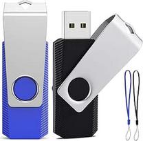 ABLAZE USB atmintinė 128GB, 2 pasukamų metalinių USB 2.0 atmintinių pakuotė (mėlyna/juoda)