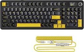 ATTACK SHARK X98PRO Gasket mechaninė žaidimų klaviatūra, BT/2.4G Wireless/USB-C, LED spalvotas ekranas ir CNC mygtukas, RGB apšvietimas, 98 klavišai, "Hot-Swap" linijinis jungiklis, 4000 mAh, interneto debesų diskas, skirta PC, Mac, juoda