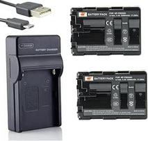 DSTE NP-FM500H ličio jonų akumuliatorius (2 vnt.) ir mikro USB įkroviklis, tinkantis "Sony Alpha SLT-A57, A58, A65, A65V, A77, A77V, A99