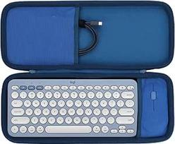 Kietas kelioninis apsauginis dėklas, skirtas "Logitech Pebble 2 Combo" K380s K380 klaviatūrai ir M350 Pebble pelei (mėlynas)