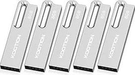 KOOTION USB atmintinės 8GB, 5 metalinių atmintinių su USB 2.0, spalvotos, sidabrinės spalvos, pakuotė