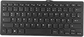 Laidinė kompiuterio klaviatūra, 78 klavišai, USB laidinė klaviatūra, rusų, prancūzų, vokiečių, klaviatūros nutildymo jungiklis, itin plona klaviatūra, universali, skirta nešiojamiesiems kompiuteriams, staliniams kompiuteriams (vokiečių k.)