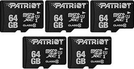LX serijos "Micro SD" 64GB atminties kortelė - 5 vnt.