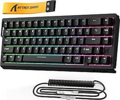 MAMBASNAKE x Attack Shark X68HE mechaninė klaviatūra su magnetiniu jungikliu ir greituoju paleidimu, 0,01 mm reguliuojamas suveikimas, laidinė 60 % žaidimų klaviatūra su susukamu kabeliu, 8000 Hz, RGB (juoda)