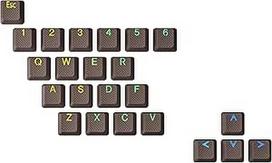 Ranked Rubber Keycap Set | Double Shot Translucent | OEM profilis mechaninei žaidimų klaviatūrai (Coffee Quartz, 23 klavišai)