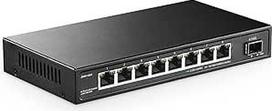 YuLinca 8 prievadų 2,5G tinklo komutatorius su 10G SFP, 8 x 2,5GBASE-T prievadai, suderinamas su 10/100/1000Mbps įrenginiais, be ventiliatoriaus, nevaldomas Plug & Play Ethernet komutatorius