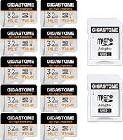 [10x didelio atsparumo] Gigastone MLC 32GB pakuotė 10 pramoninių MicroSDXC kortelių su adapteriu, 95MB/s 4K vaizdo įrašymas saugumo kameroms, Dash Cam, U3 V30 C10 [5 metų nemokamas duomenų atkūrimas]