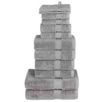 Rankšluosčių rinkinys SOLUND, 12vnt., pilki, 600g/m²