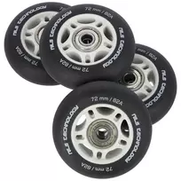 PU 72x24 82A BLACK MAT (4 szt.) + ABEC-9  (8 szt.) SET NILS EXTREME