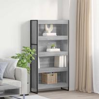 Knygų spinta 2 pcs Pilkas Sonoma 80 x 30 x 155 cm