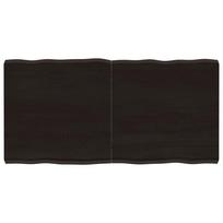 Stalviršis, tamsiai ruda, 120x60x(2-6) cm, medienos masyvas