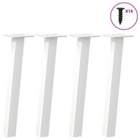 Kavos staliuko kojelės, 4 vnt., baltos, 30 cm, plienas