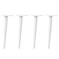 Kavos staliuko kojelės, kūginės, 4 vnt., baltos, 30-31 cm, plienas