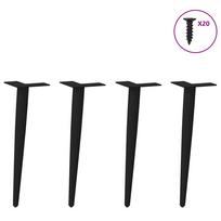 Kavos staliuko kojelės, kūginės, 4 vnt., juodos, 30-31 cm, plienas
