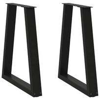 Valgomojo stalo kojelės, 2 vnt., juodos, 60x(72-73,3) cm, plienas, V formos
