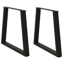 Valgomojo stalo kojelės, V formos, 2 vnt., juodos, 80x(72-73,3) cm, plienas
