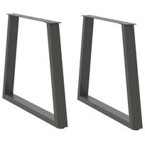 Valgomojo stalo kojos, V formos, 2 vnt., antracito spalvos, 80x(72-73,3) cm, plienas