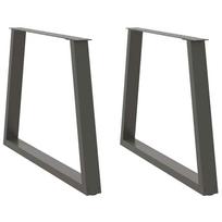 Valgomojo stalo kojos, V formos, 2 vnt., antracito spalvos, 90x(72-73,3) cm, plienas