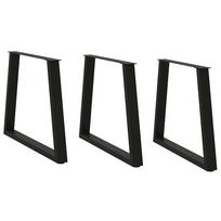 Valgomojo stalo kojos, 3 vnt., juodos, 80x(72-73,3) cm, plienas, V formos