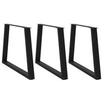 Valgomojo stalo kojos, V formos, 3 vnt., juodos, 100x(72-73,3) cm, plienas