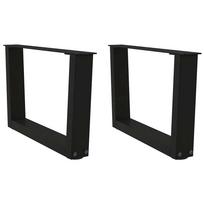 Kavos staliuko kojelės, V formos, 2 vnt., juodos, 60x(30-31,3) cm, plienas