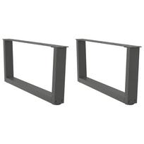 Kavos staliuko kojelės, V formos, 2 vnt., antracito spalvos, 70x(30-31,3) cm, plienas