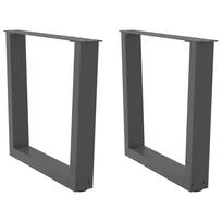 Kavos staliuko kojelės, V formos, 2 vnt., antracito spalvos, 50x(42-43,3) cm, plienas