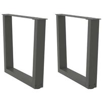 Kavos staliuko kojelės, V formos, 2 vnt., antracito spalvos, 60x(42-43,3) cm, plienas