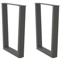 Valgomojo stalo kojos, V formos, 2 vnt., antracito spalvos, 70x(72-73,3) cm, plienas