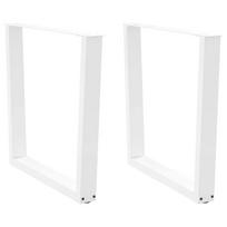 Valgomojo stalo kojelės, 2 vnt., baltos, 80x(72-73,3) cm, plienas, V formos
