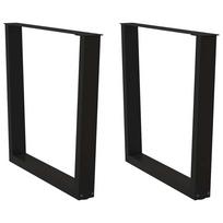 Valgomojo stalo kojelės, V formos, 2 vnt., juodos, 90x(72-73,3) cm, plienas