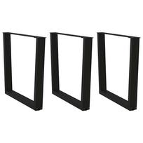 Valgomojo stalo kojos, 3 vnt., juodos, 80x(72-73,3) cm, plienas, V formos
