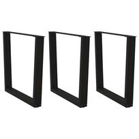 Valgomojo stalo kojos, 3 vnt., juodos, 90x(72-73,3) cm, plienas, V formos