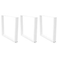 Valgomojo stalo kojelės, V formos, 3 vnt., baltos, 100x(72-73,3) cm, plienas
