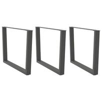 Valgomojo stalo kojos, V formos, 3 vnt., antracito spalvos, 100x(72-73,3) cm, plienas