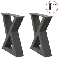 Kavos staliuko kojos, 2 vnt., antracito spalvos, 30x(30-31,3) cm, plienas