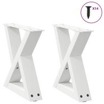 Kavos staliuko kojelės, 2 vnt., baltos, 30x(30-31,3) cm, plienas