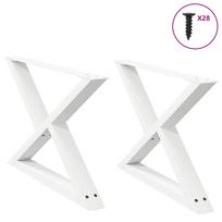 Kavos staliuko kojelės, 2 vnt., baltos, 70x(42-43,3) cm, plienas