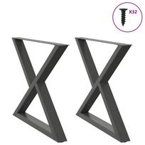 Valgomojo stalo kojos, 2 vnt., antracito spalvos, 90x(72-73,3) cm, plienas