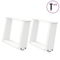 Kavos staliuko kojelės, 2 vnt., baltos, 50x(30-31) cm, plienas, U formos