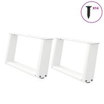 Kavos staliuko kojelės, 2 vnt., baltos, 70x(30-31) cm, plienas, U formos