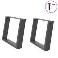 Kavos staliuko kojelės, 2 vnt., antracito spalvos, 60x(42-43) cm, plienas